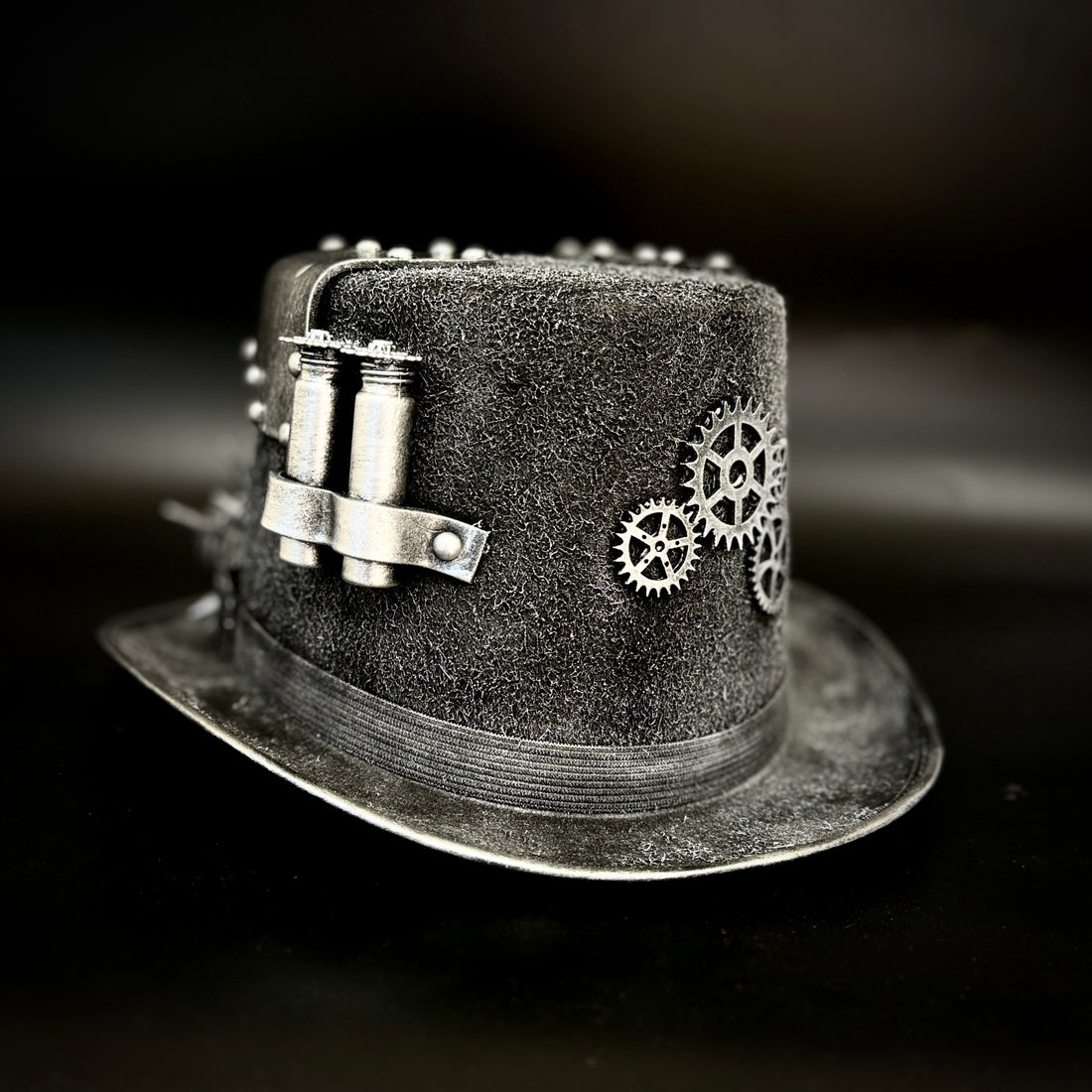 Steampunk Top Hat Metallic Mad Hatter Scientist Time Traveler Halloween Costume Cosplay