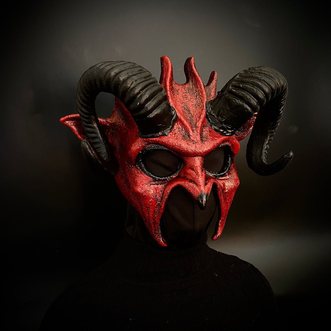 Krampus Ram Goat Masquerade Devil Horn Mask Demon Costume For Halloween