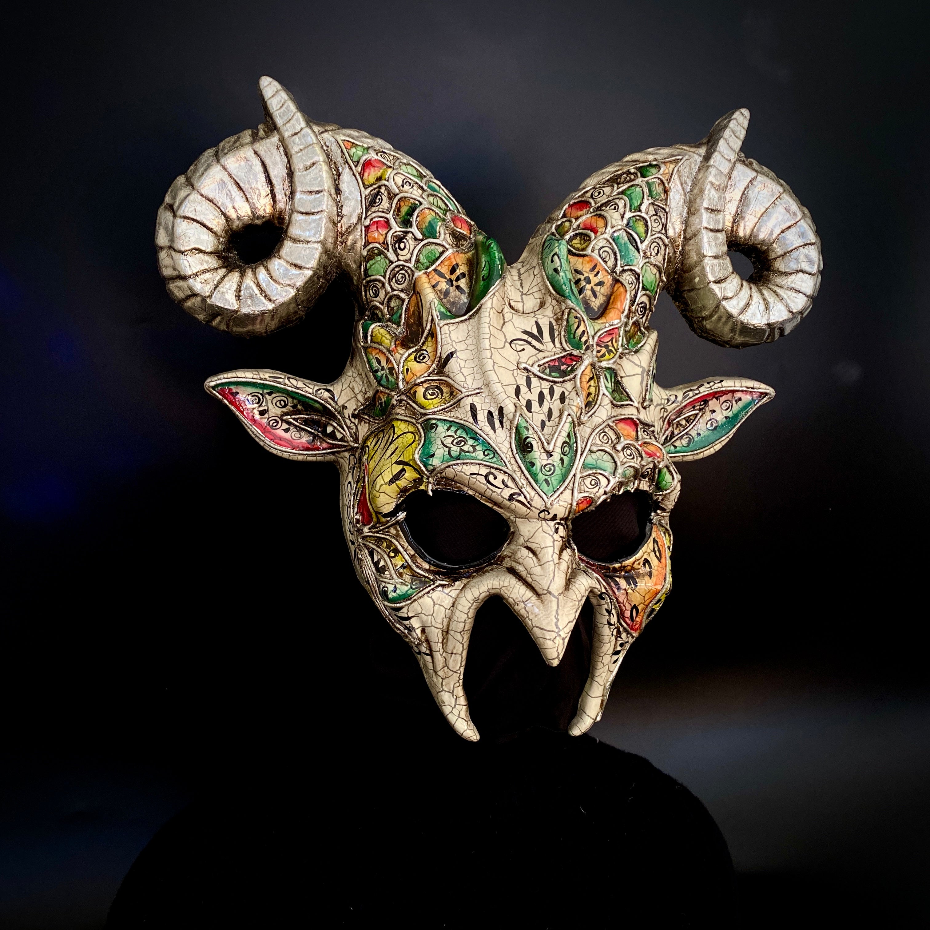 Krampus Ram Goat Demon with Horns Devil Halloween Masquerade Mask