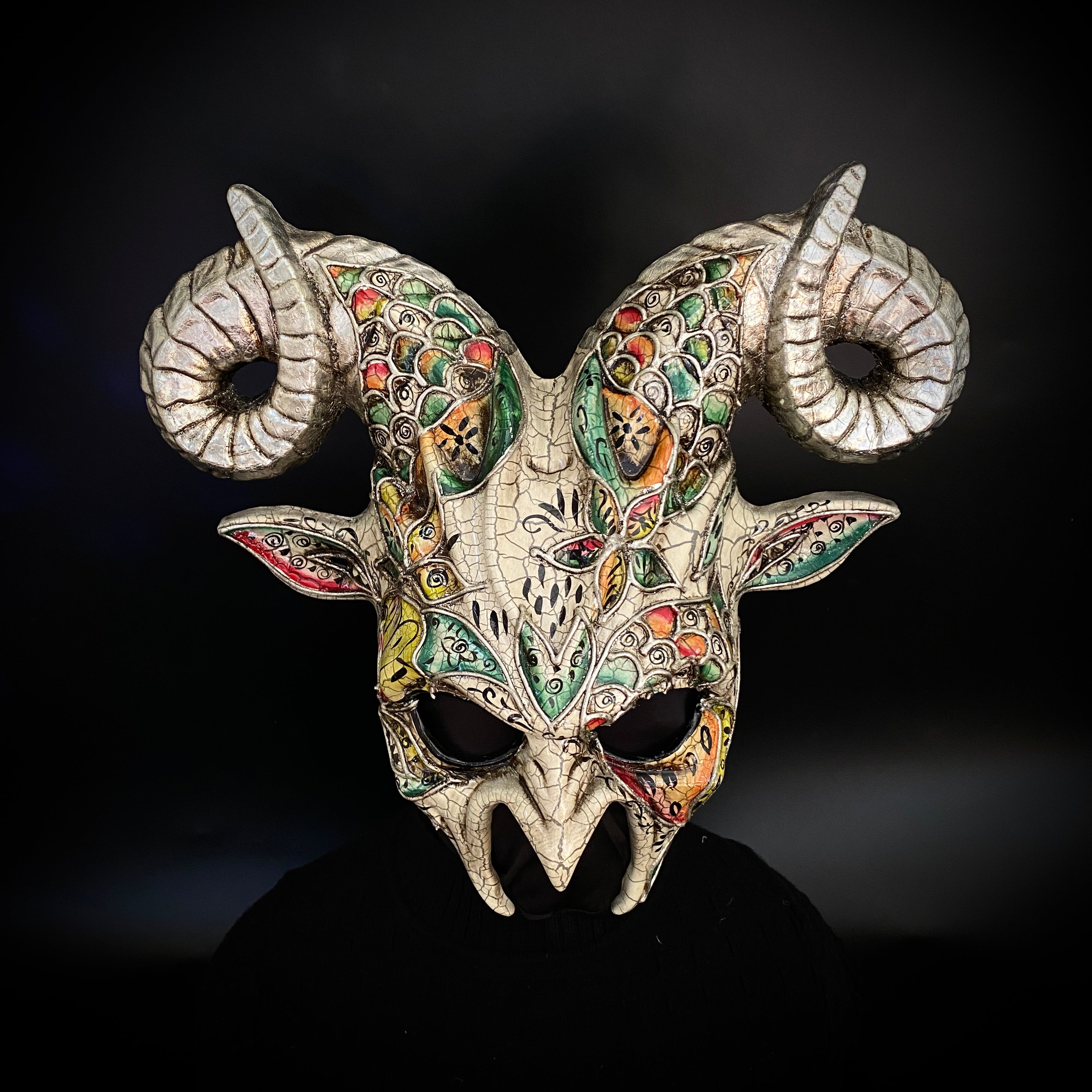 Krampus Ram Goat Demon with Horns Devil Halloween Masquerade Mask