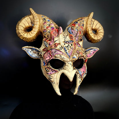 Krampus Ram Goat Demon with Horns Devil Halloween Masquerade Mask