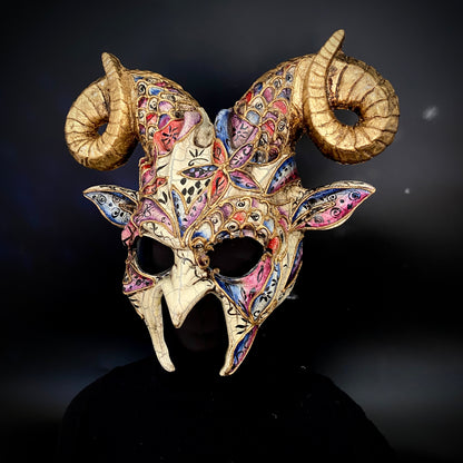 Krampus Ram Goat Demon with Horns Devil Halloween Masquerade Mask