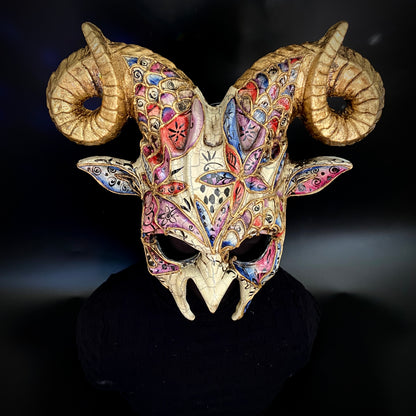 Krampus Ram Goat Demon with Horns Devil Halloween Masquerade Mask