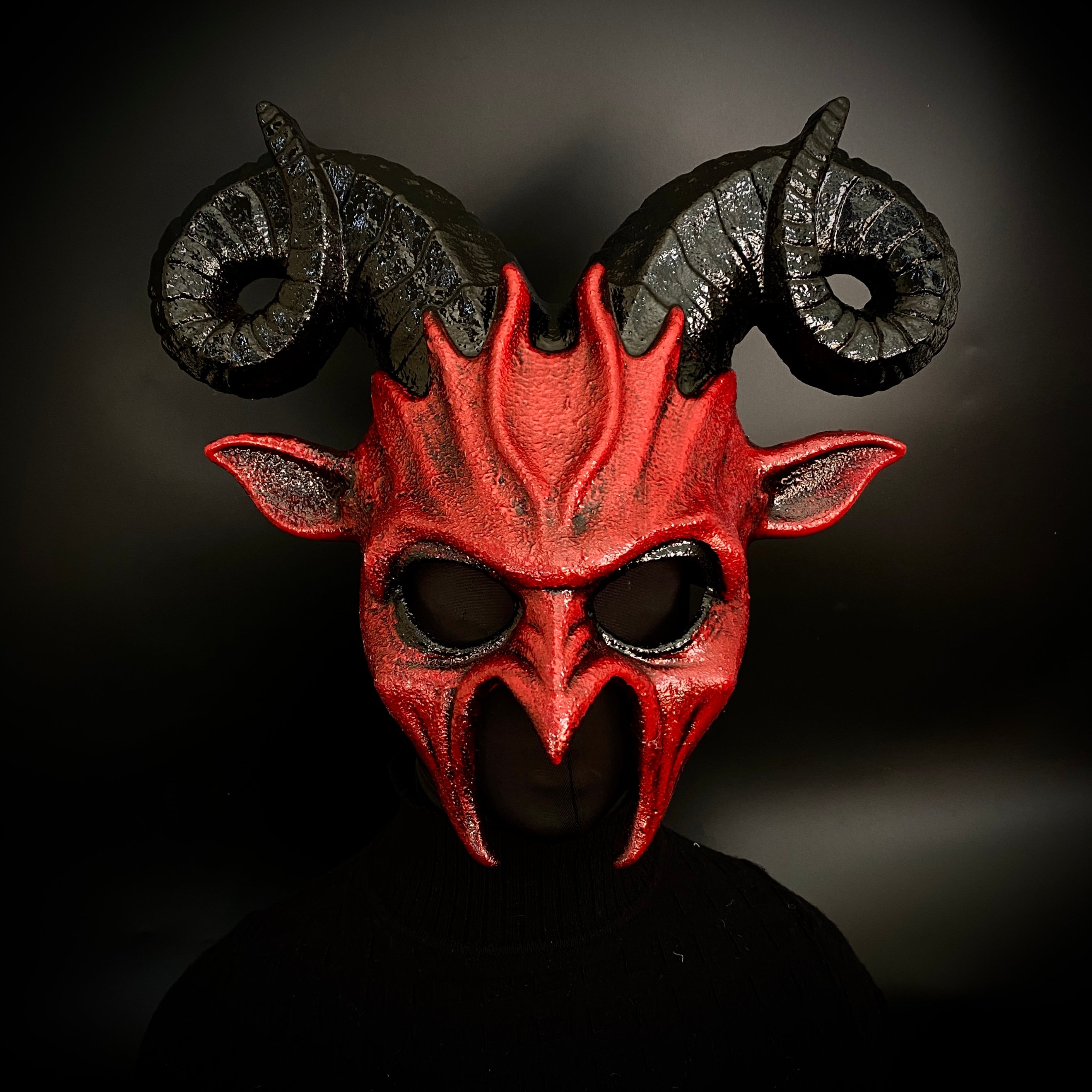 Krampus Ram Goat Masquerade Devil Horn Mask Demon Costume For Halloween