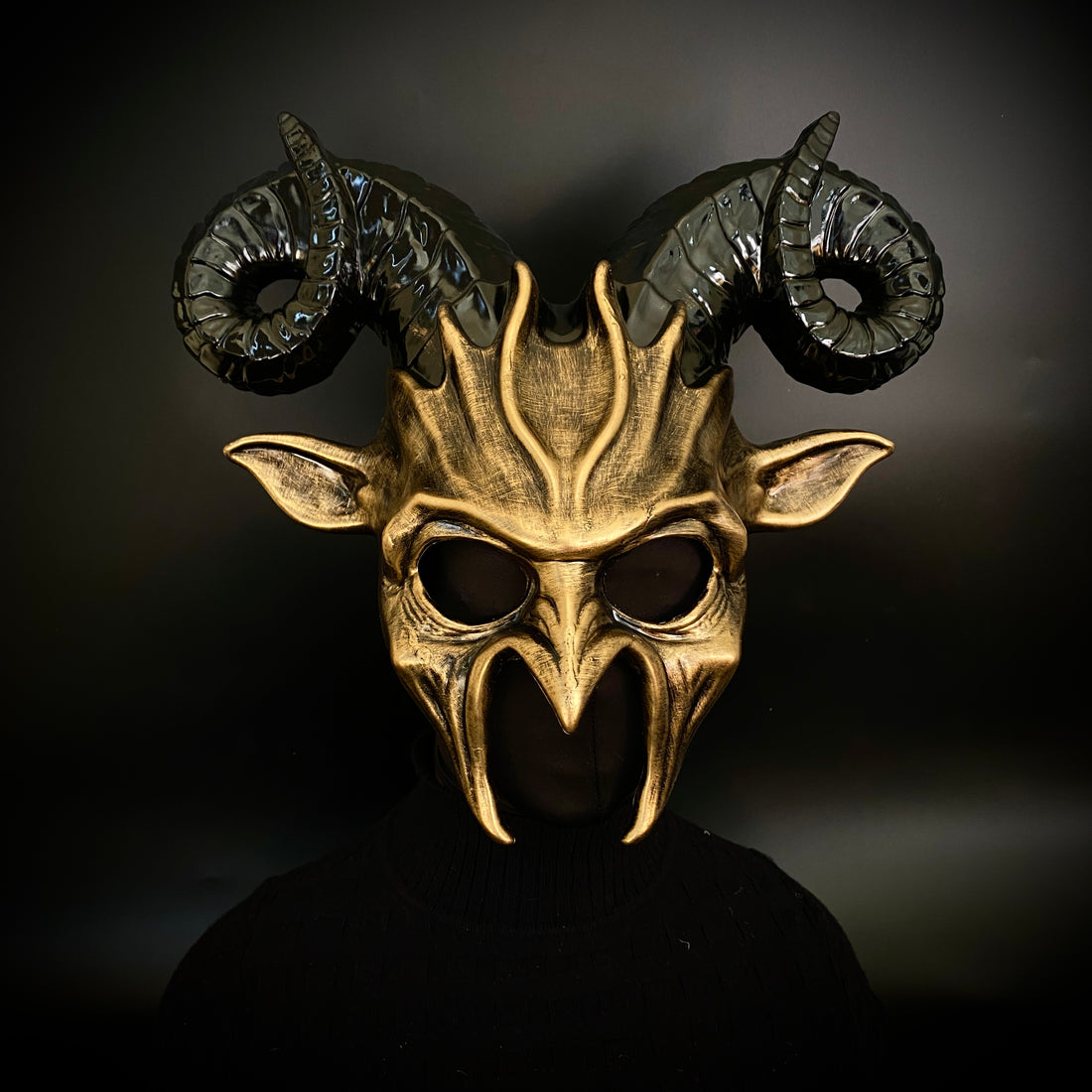 Krampus Ram Goat Masquerade Devil Horn Mask Demon Costume For Halloween