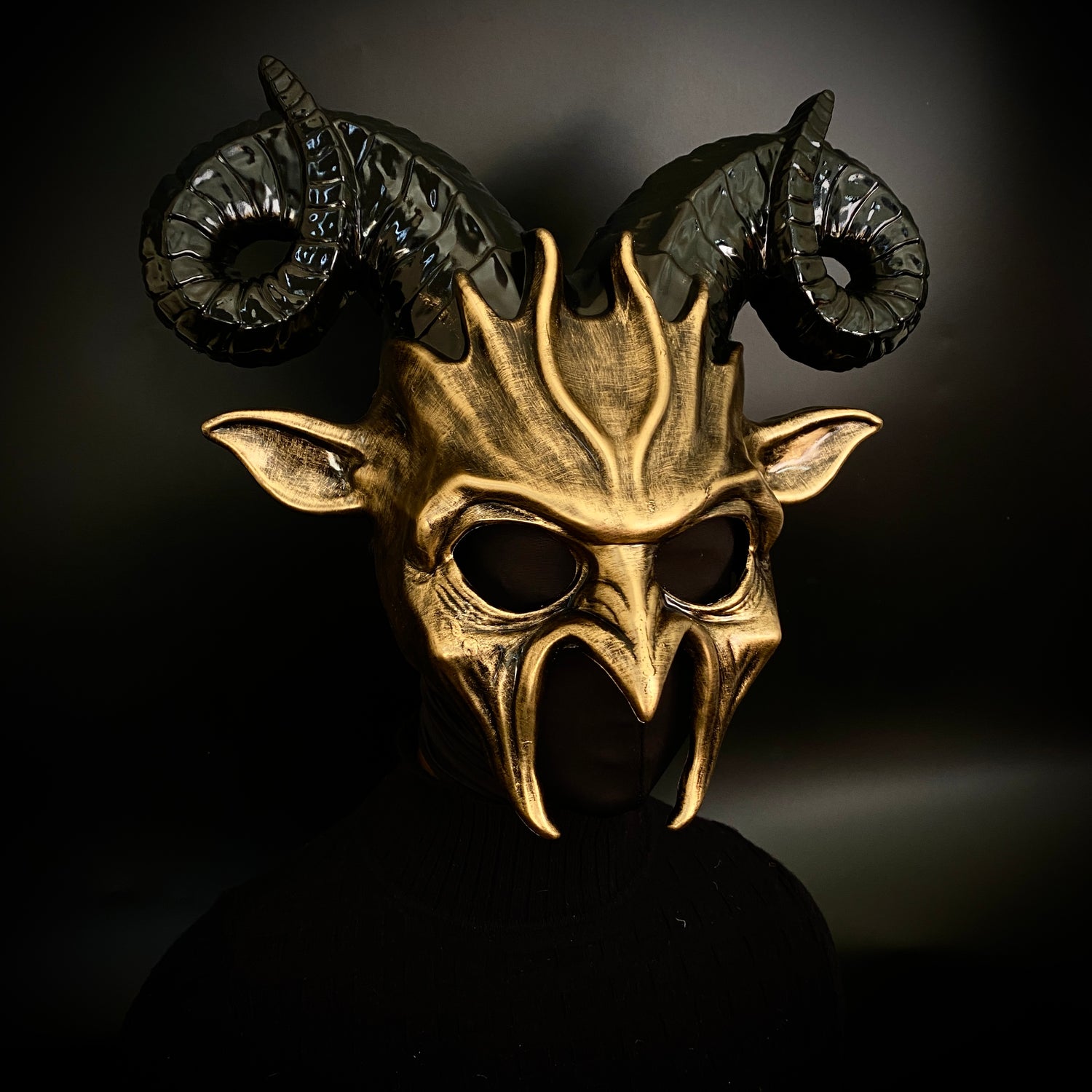 Krampus Ram Goat Masquerade Devil Horn Mask Demon Costume For Halloween