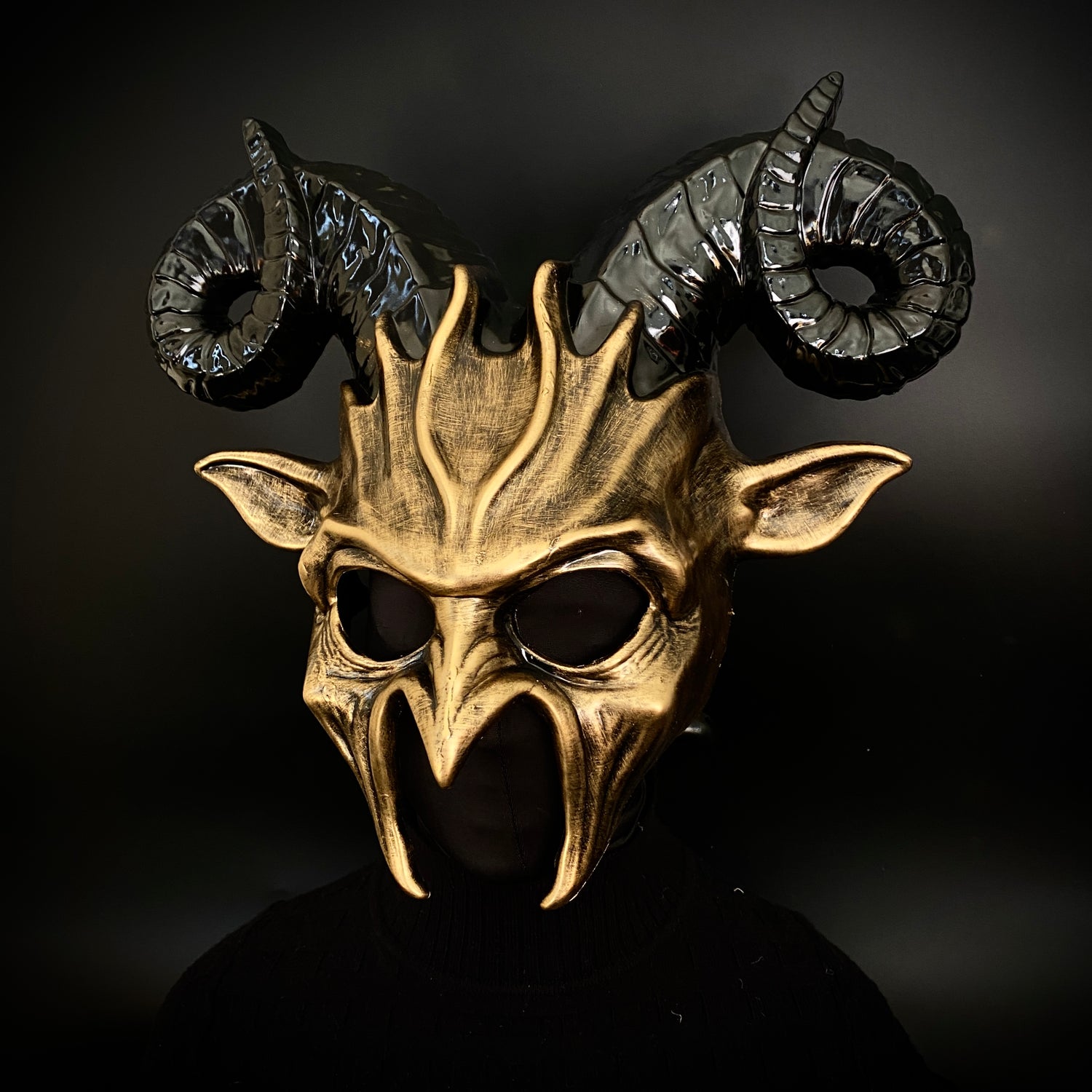 Krampus Ram Goat Masquerade Devil Horn Mask Demon Costume For Halloween