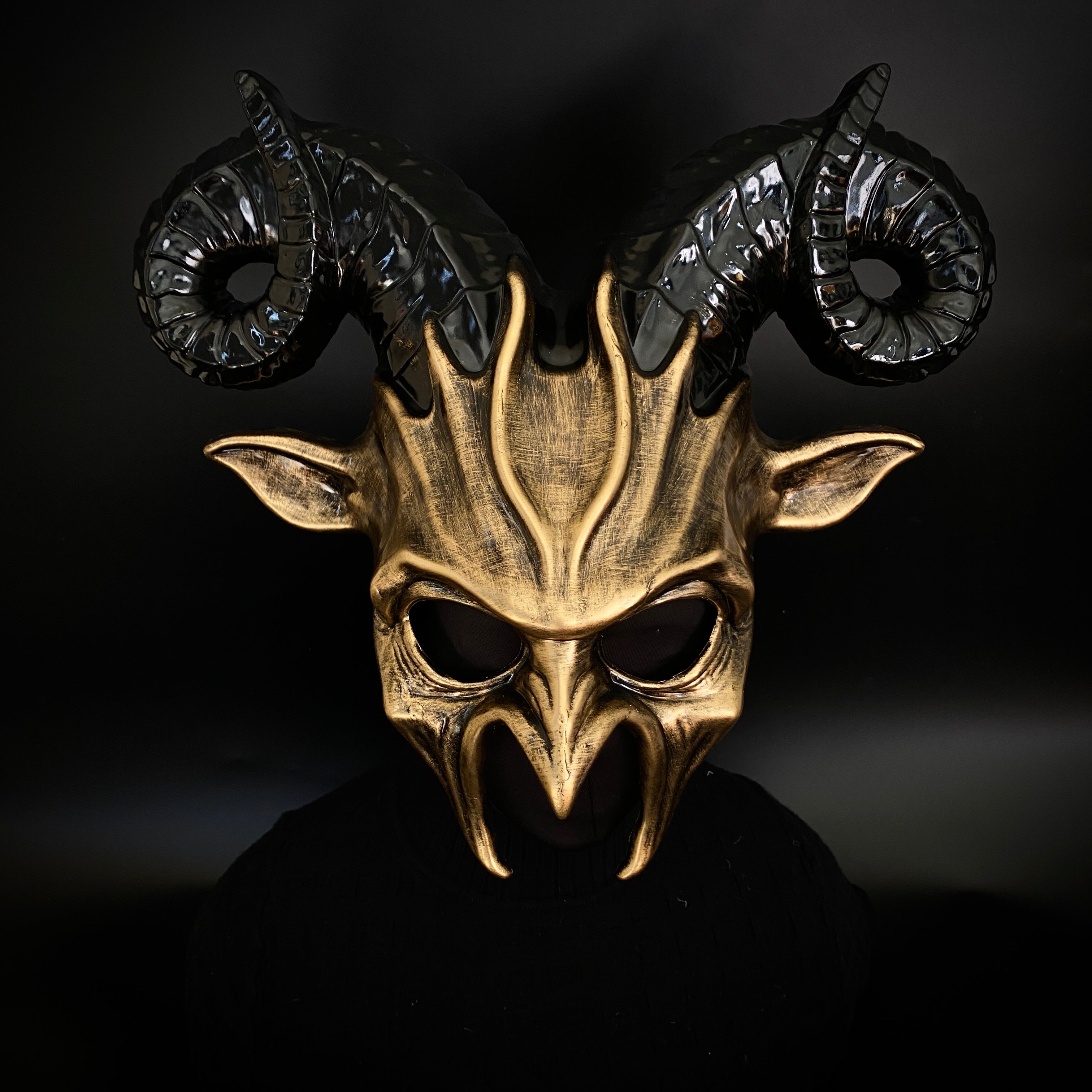 Krampus Ram Goat Masquerade Devil Horn Mask Demon Costume For Halloween