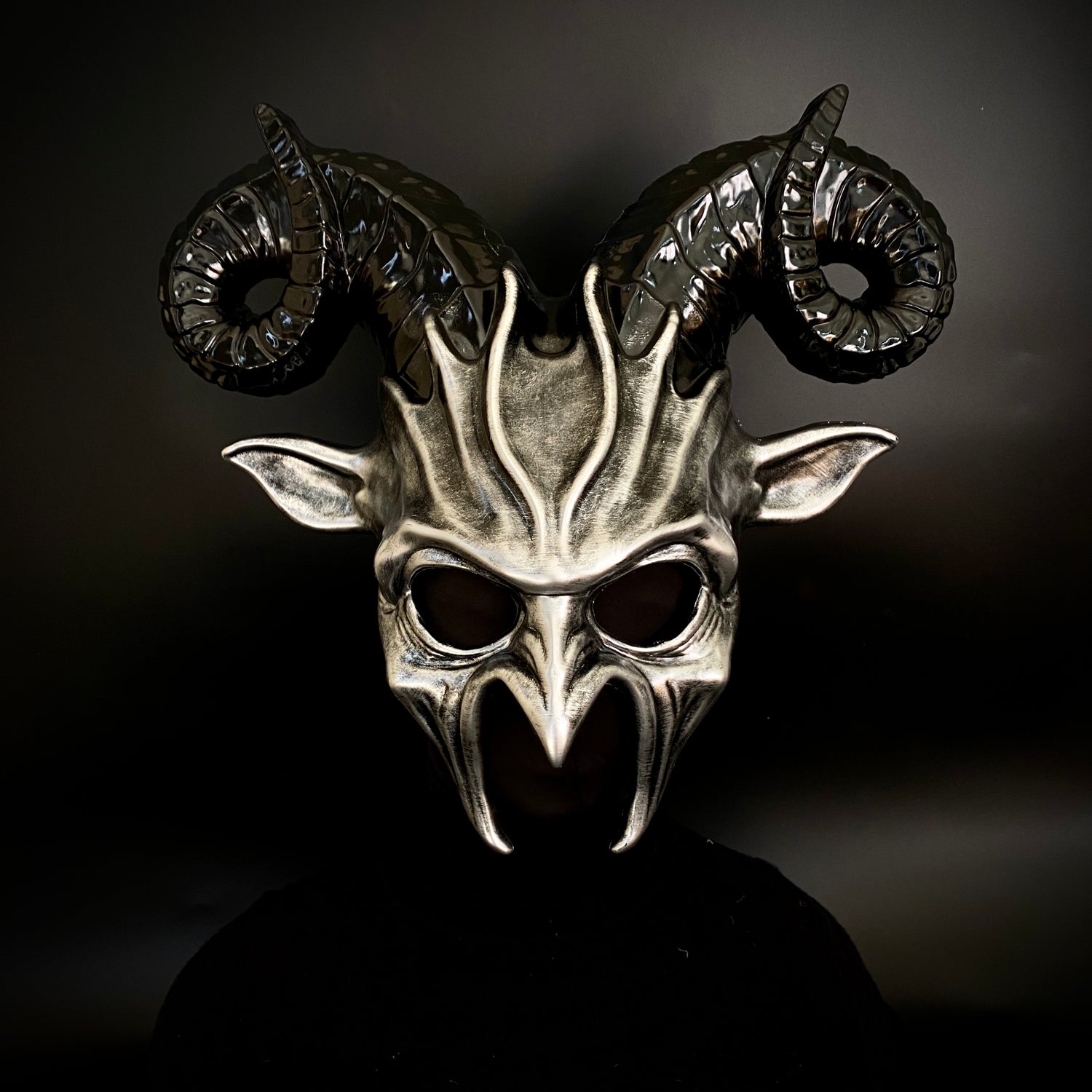 Krampus Ram Goat Masquerade Devil Horn Mask Demon Costume For Halloween