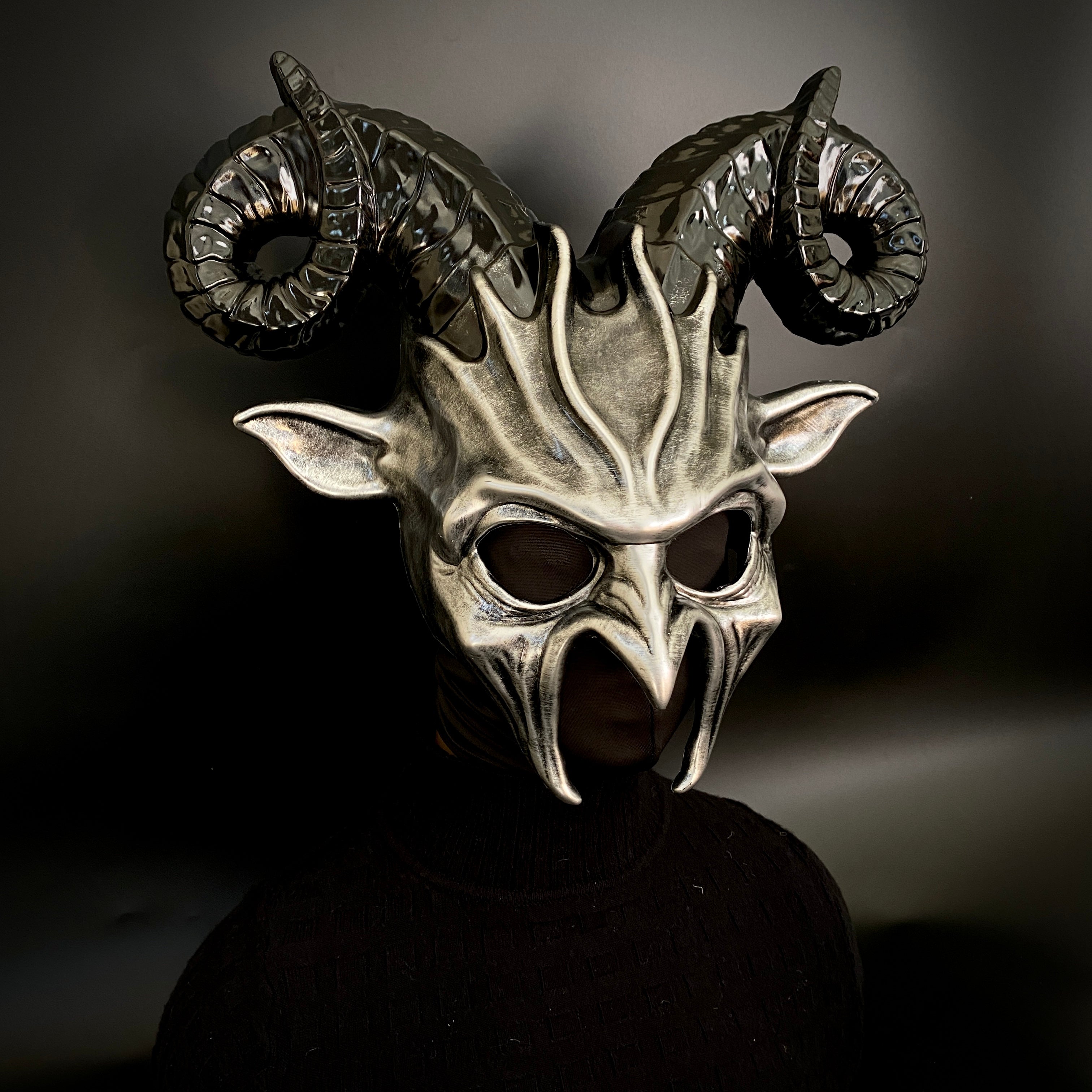 Krampus Ram Goat Masquerade Devil Horn Mask Demon Costume For Halloween