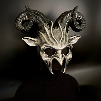 Krampus Ram Goat Masquerade Devil Horn Mask Demon Costume For Halloween