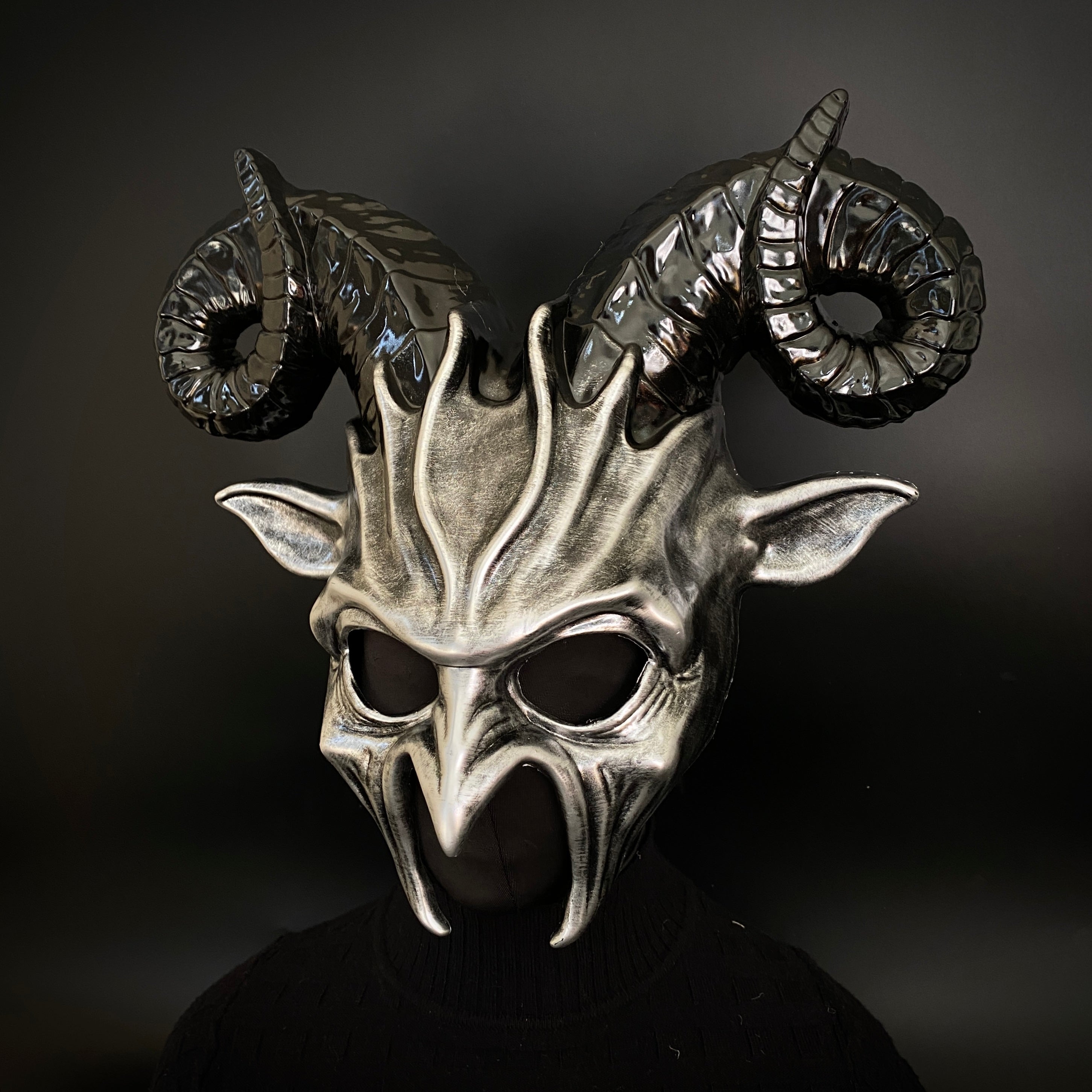 Krampus Ram Goat Masquerade Devil Horn Mask Demon Costume For Halloween