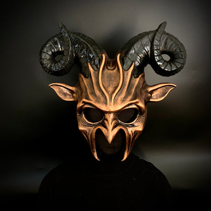 Krampus Ram Goat Masquerade Devil Horn Mask Demon Costume For Halloween