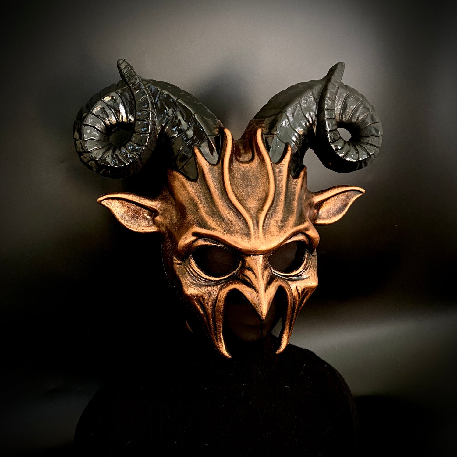 Krampus Ram Goat Masquerade Devil Horn Mask Demon Costume For Halloween