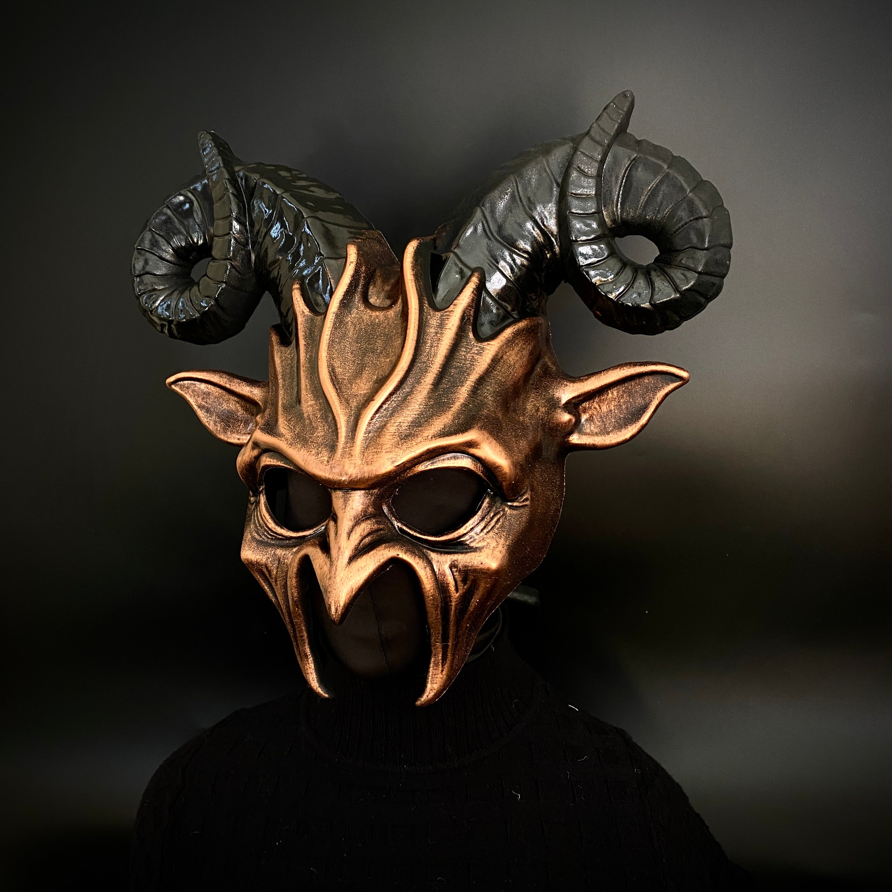 Krampus Ram Goat Masquerade Devil Horn Mask Demon Costume For Halloween