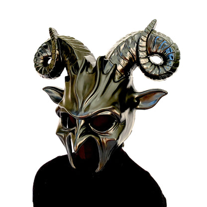 Krampus Ram Goat Masquerade Devil Horn Mask Demon Costume For Halloween