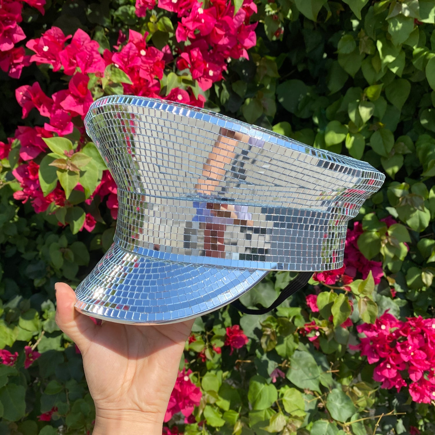 RAVE Captain Style Top Hat Luxury Rhinestone Sequin Sparkly Concert Hat for Music Festivals Mardi Gras Halloween