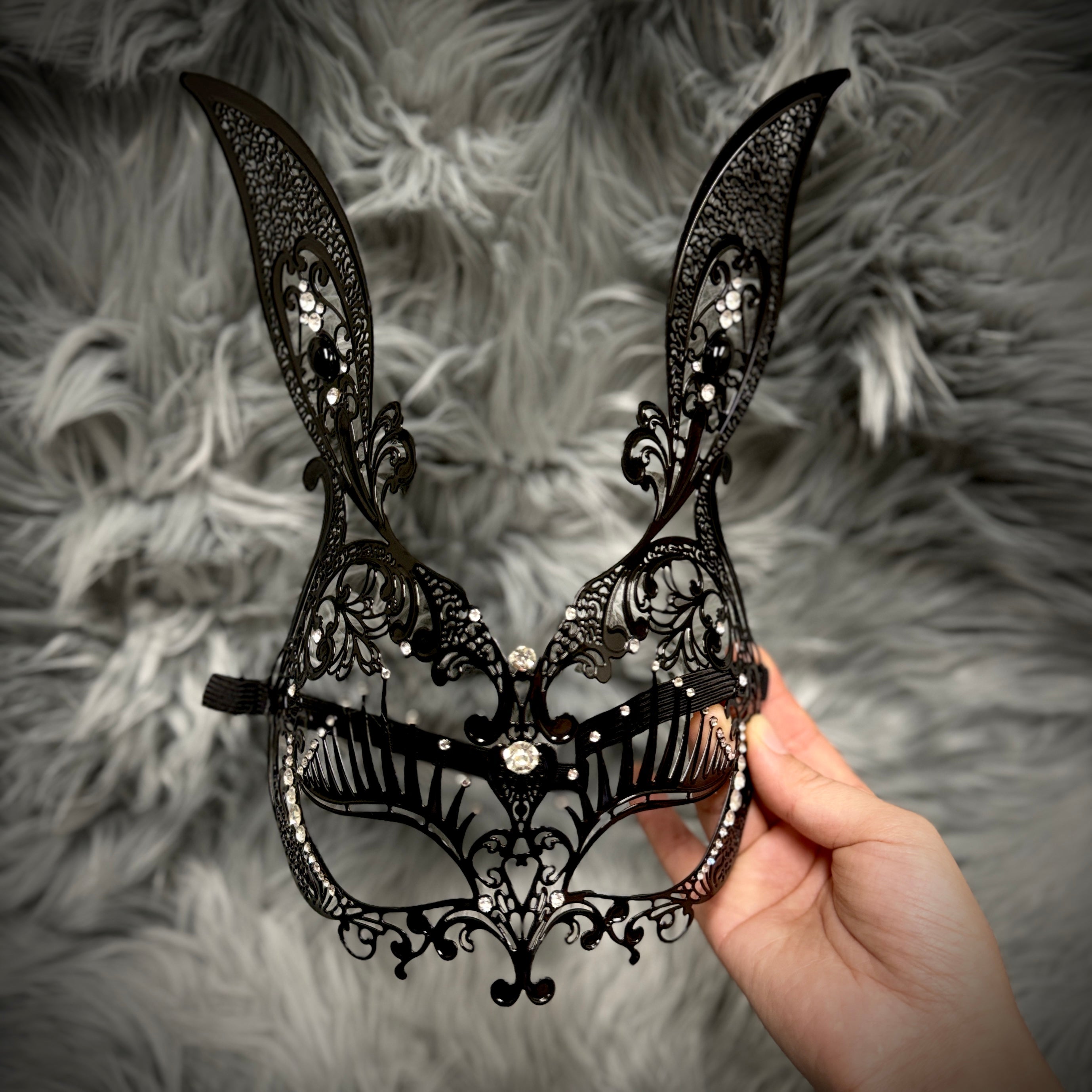 White Rabbit Masquarde Women's Bunny Masquerade Mask, Venetian Laser Cut Bunny Mask, Rabbit M ...