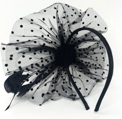 Women Fascinators Hat Flower Mesh Ribbons Feathers on a Headband and a Clip Tea Party Headwear