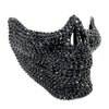 Rhinestone Skull Half Face Teeth Jaw Mouth Mask, Halloween Steampunk Party mask