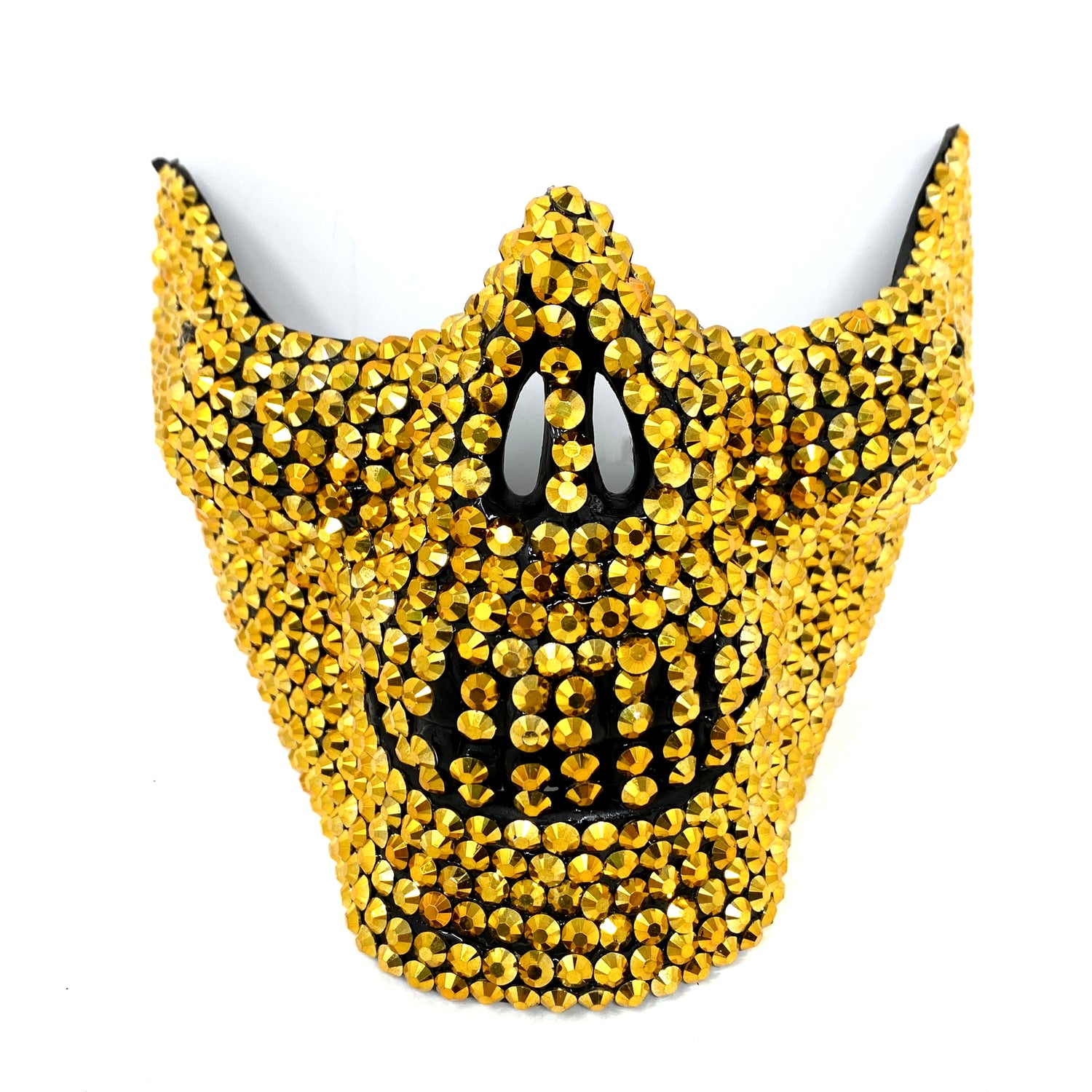 Masquerade Party Mask With Rhinestone Diamond Skull Teeth Jaw Mouth Half Face Gold Masks For Halloween Costume Mardi Gras