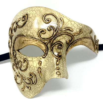 Half Face Men Phantom of The Opera Masquerade Party Mask for Halloween Mardi Gras Masks