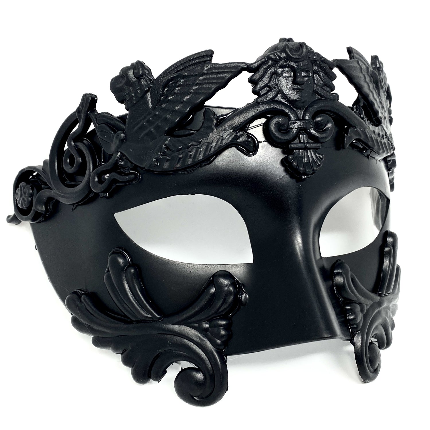 Men Costume Mask Masquerade Party Eye Masks For Halloween , Mardi Gras - Black