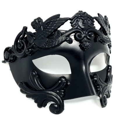 Men Costume Mask Masquerade Party Eye Masks For Halloween , Mardi Gras - Black