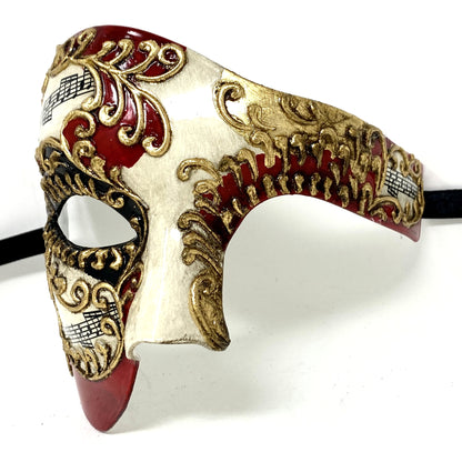 Half Face Men Phantom of The Opera Masquerade Mask for Halloween Party Mardi Gras