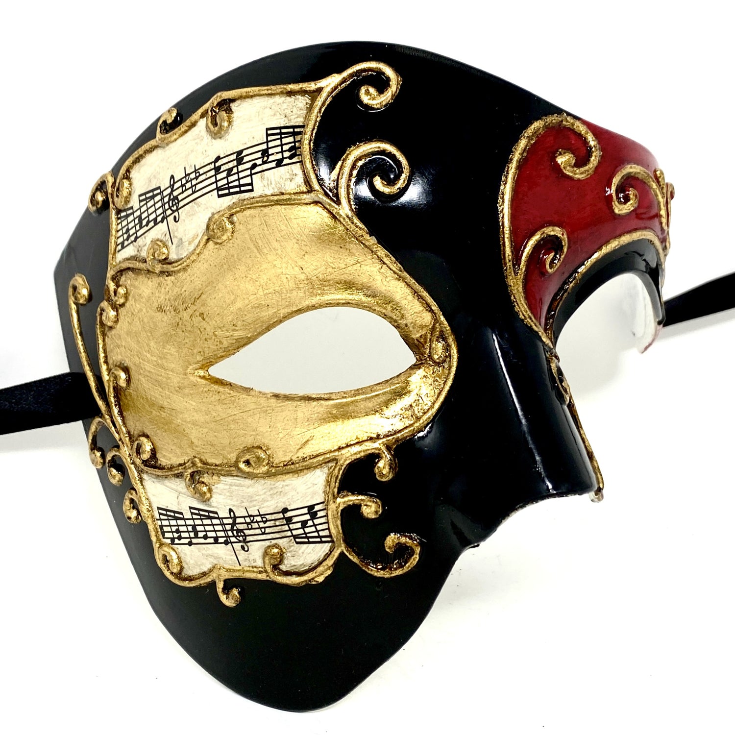 Half Face Men Phantom of The Opera Masquerade Mask for Halloween Party Mardi Gras