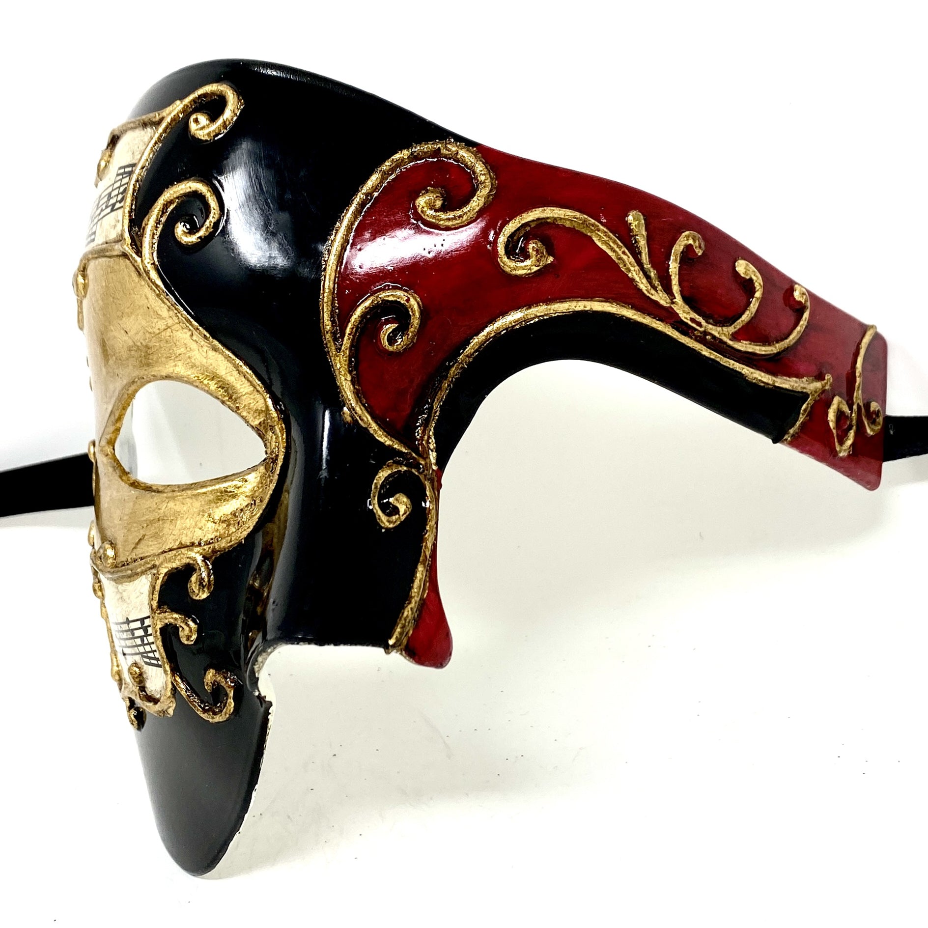 Half Face Men Phantom of The Opera Masquerade Mask for Halloween Party Mardi Gras