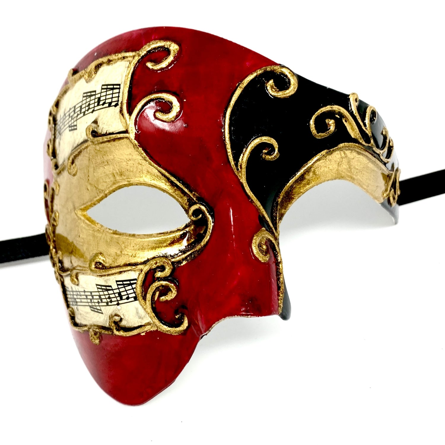 Half Face Men Phantom of The Opera Masquerade Mask for Halloween Party Mardi Gras