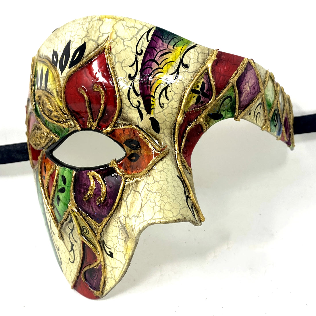 Half Face Men Phantom of The Opera Masquerade Mask for Halloween Party Mardi Gras