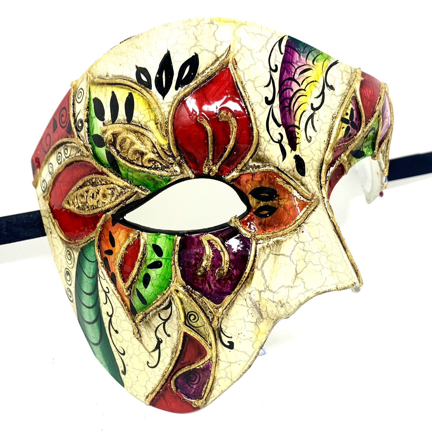 Half Face Men Phantom of The Opera Masquerade Mask for Halloween Party Mardi Gras