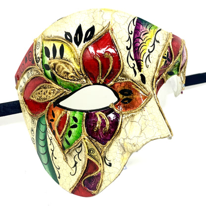 Half Face Men Phantom of The Opera Masquerade Mask for Halloween Party Mardi Gras