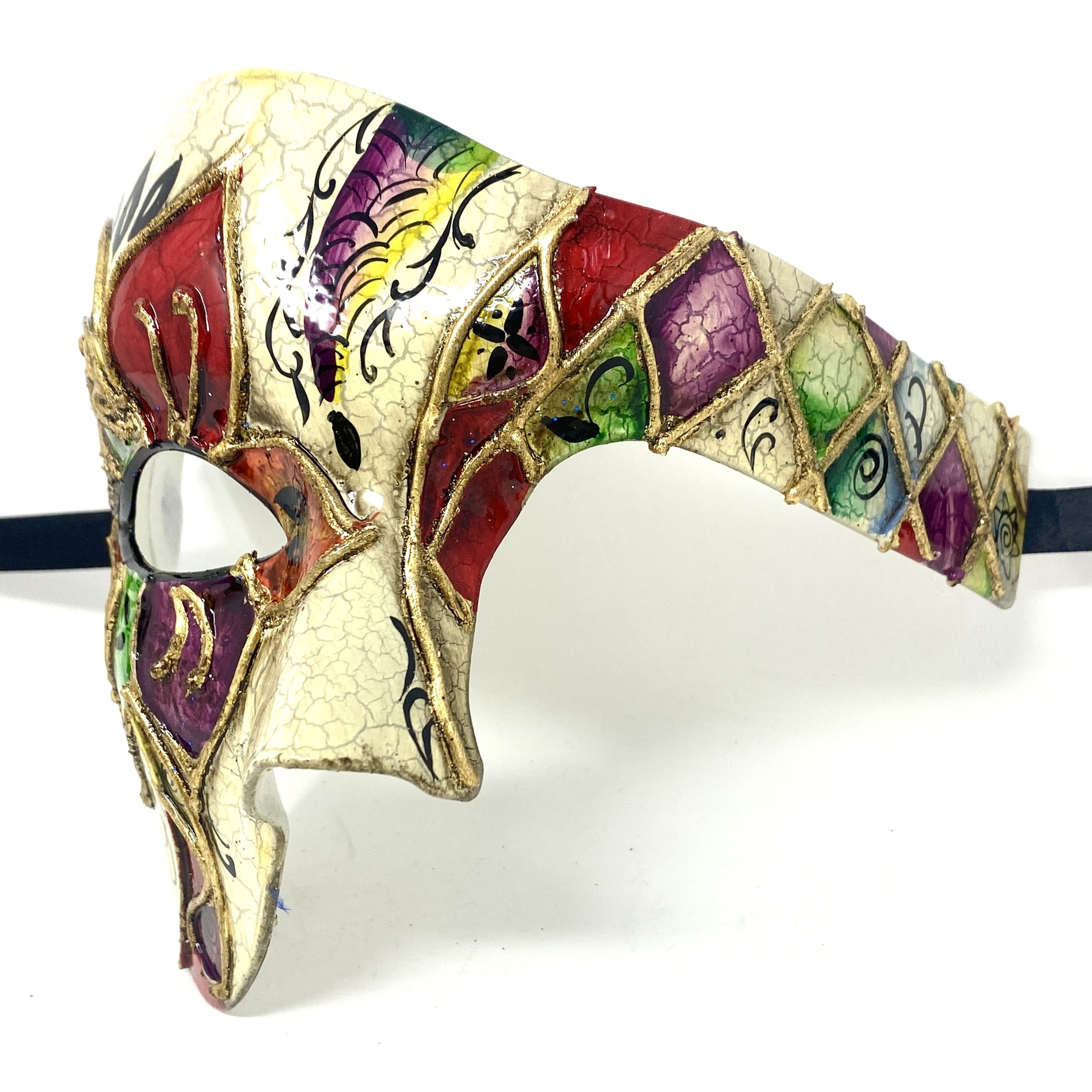 Half Face Men Phantom of The Opera Masquerade Mask for Halloween Party Mardi Gras