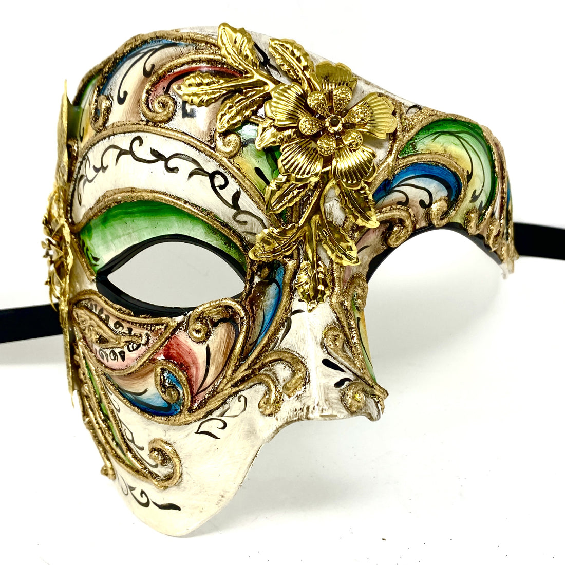 Half Face Men Phantom of The Opera Masquerade Mask for Halloween Party Mardi Gras