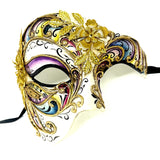 Half Face Men Phantom of The Opera Masquerade Mask for Halloween Party Mardi Gras