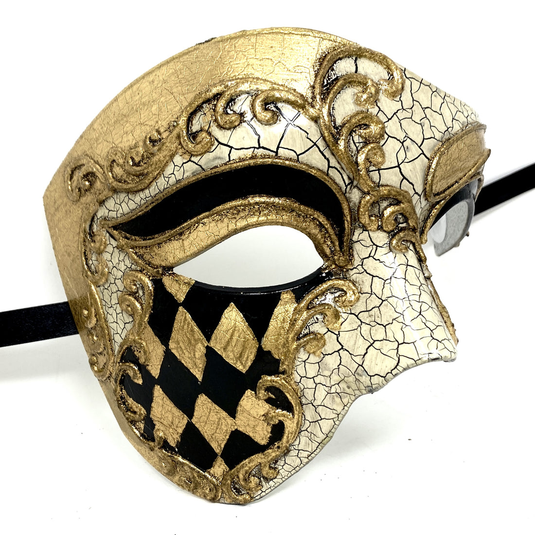 Half Face Men Phantom of The Opera Masquerade Mask for Halloween Party Mardi Gras