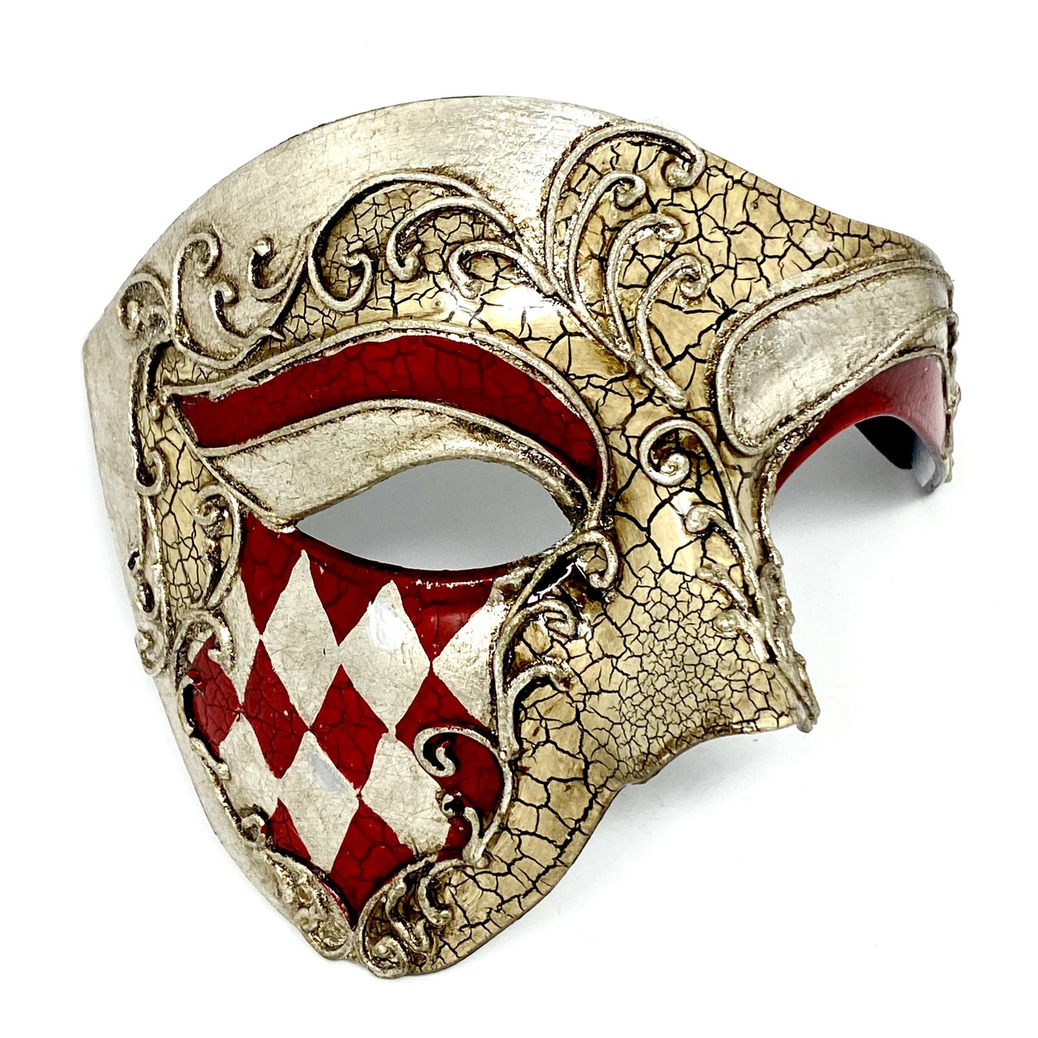 Half Face Men Phantom of The Opera Masquerade Mask for Halloween Party Mardi Gras