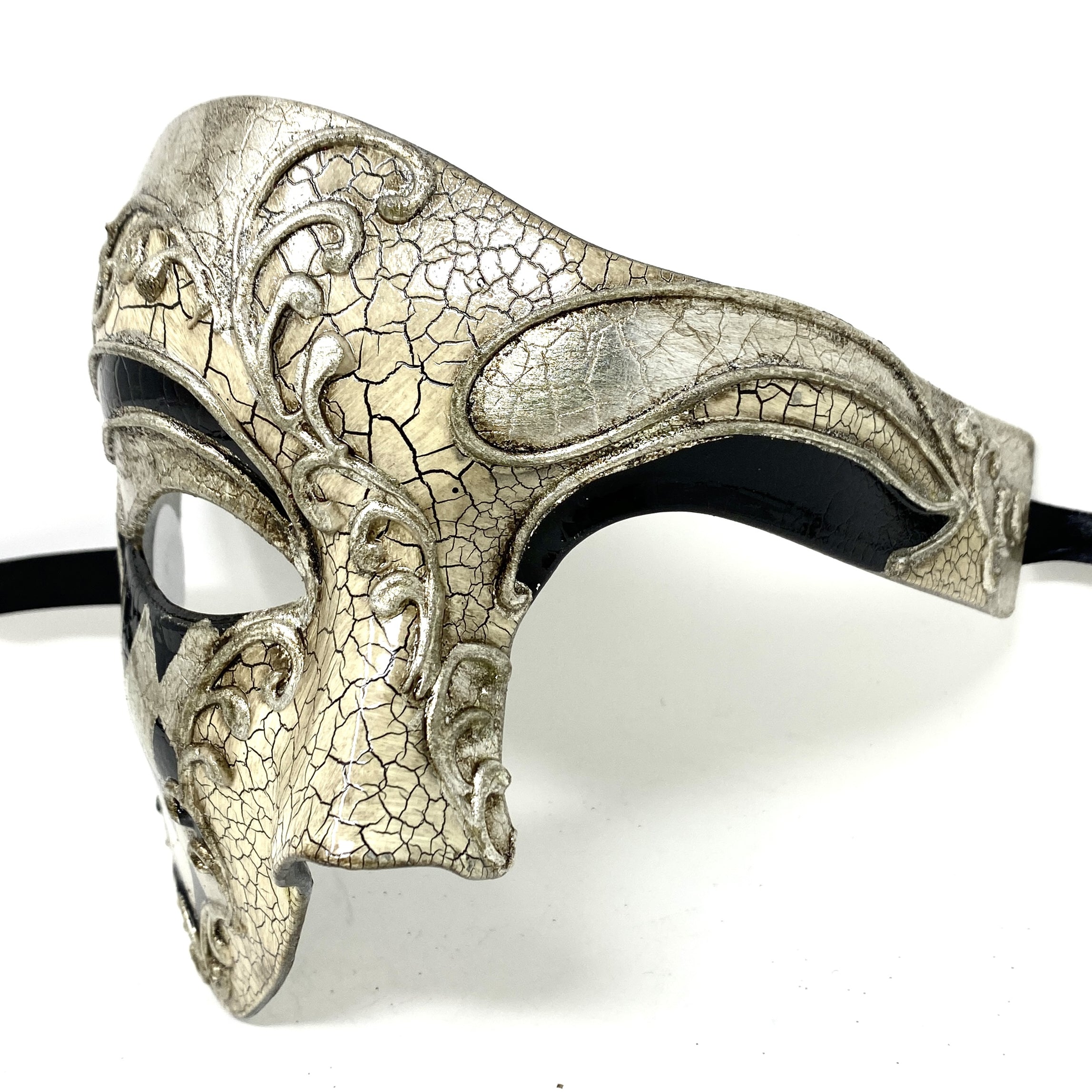 Half Face Men Phantom of The Opera Masquerade Mask for Halloween Party Mardi Gras