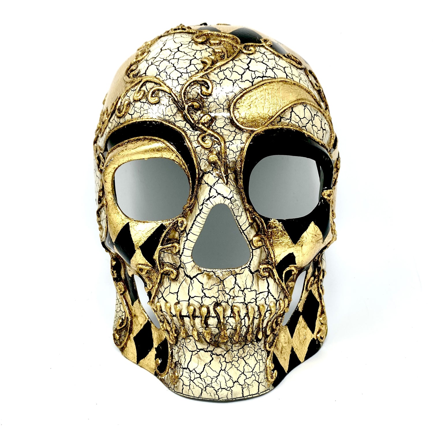 Day of the Dead Skull Mask Scary Skeleton Costume Party Masks - Gold