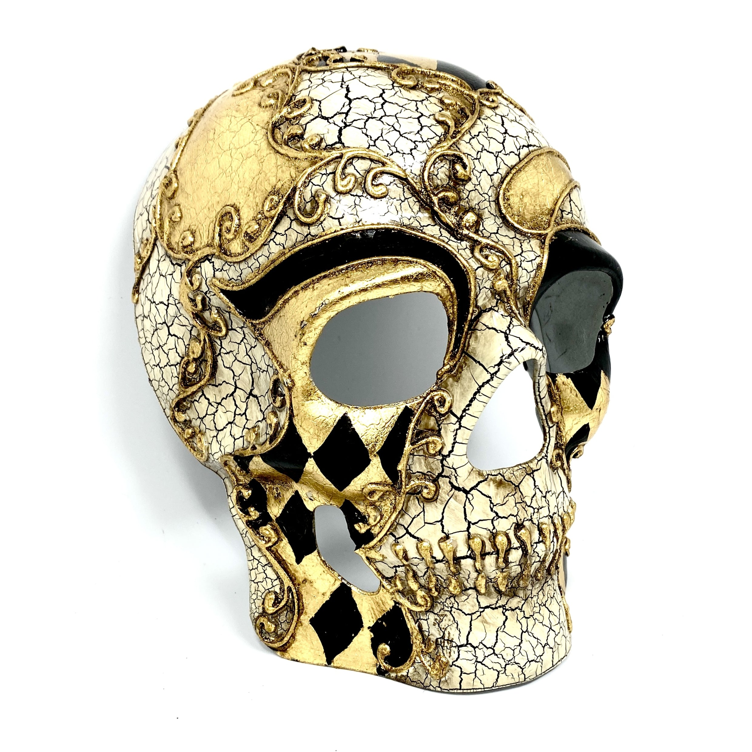 Day of the Dead Skull Mask Scary Skeleton Costume Party Masks - Gold