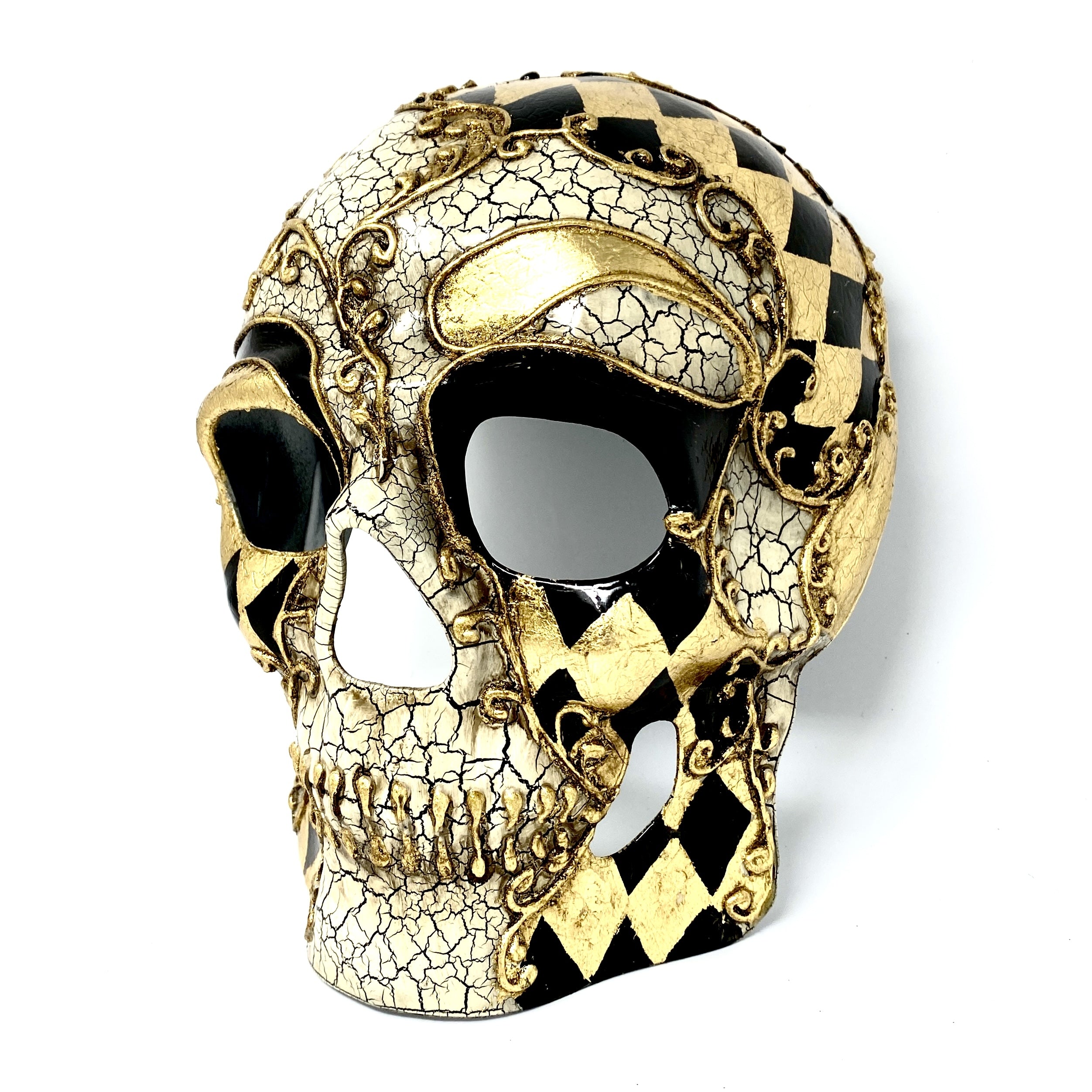 Day of the Dead Skull Mask Scary Skeleton Costume Party Masks - Gold