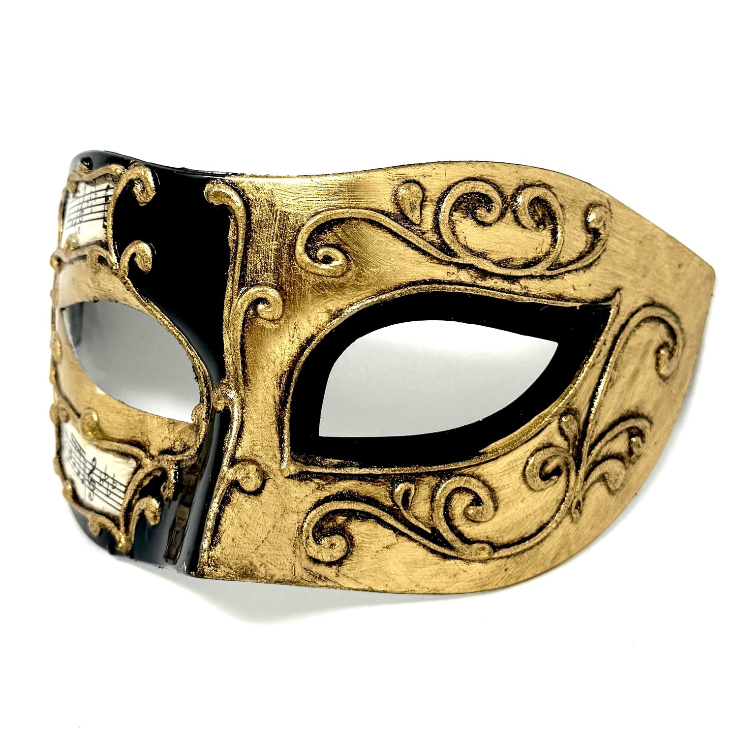 Men Costume Mask Masquerade Party Eye Masks For Halloween , Mardi Gras - Black &amp; Gold
