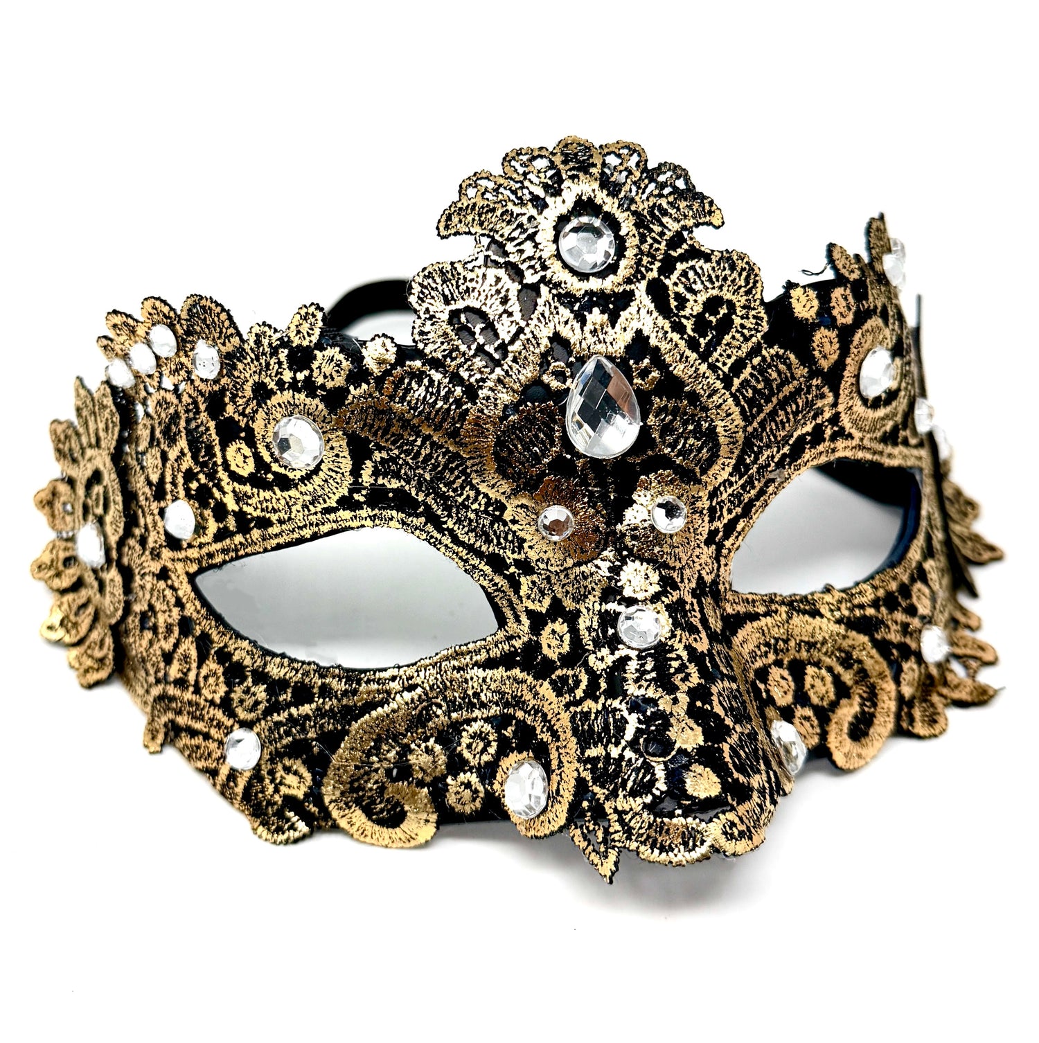 Gold Couple Masquerade Party Masks , Women Lace Mask, Men&
