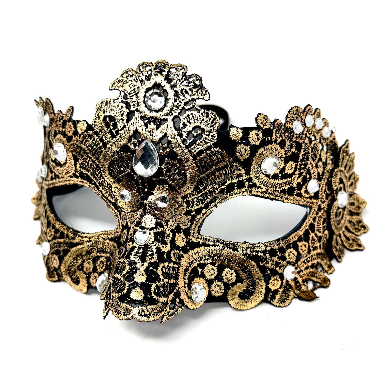 Gold Couple Masquerade Party Masks , Women Lace Mask, Men&