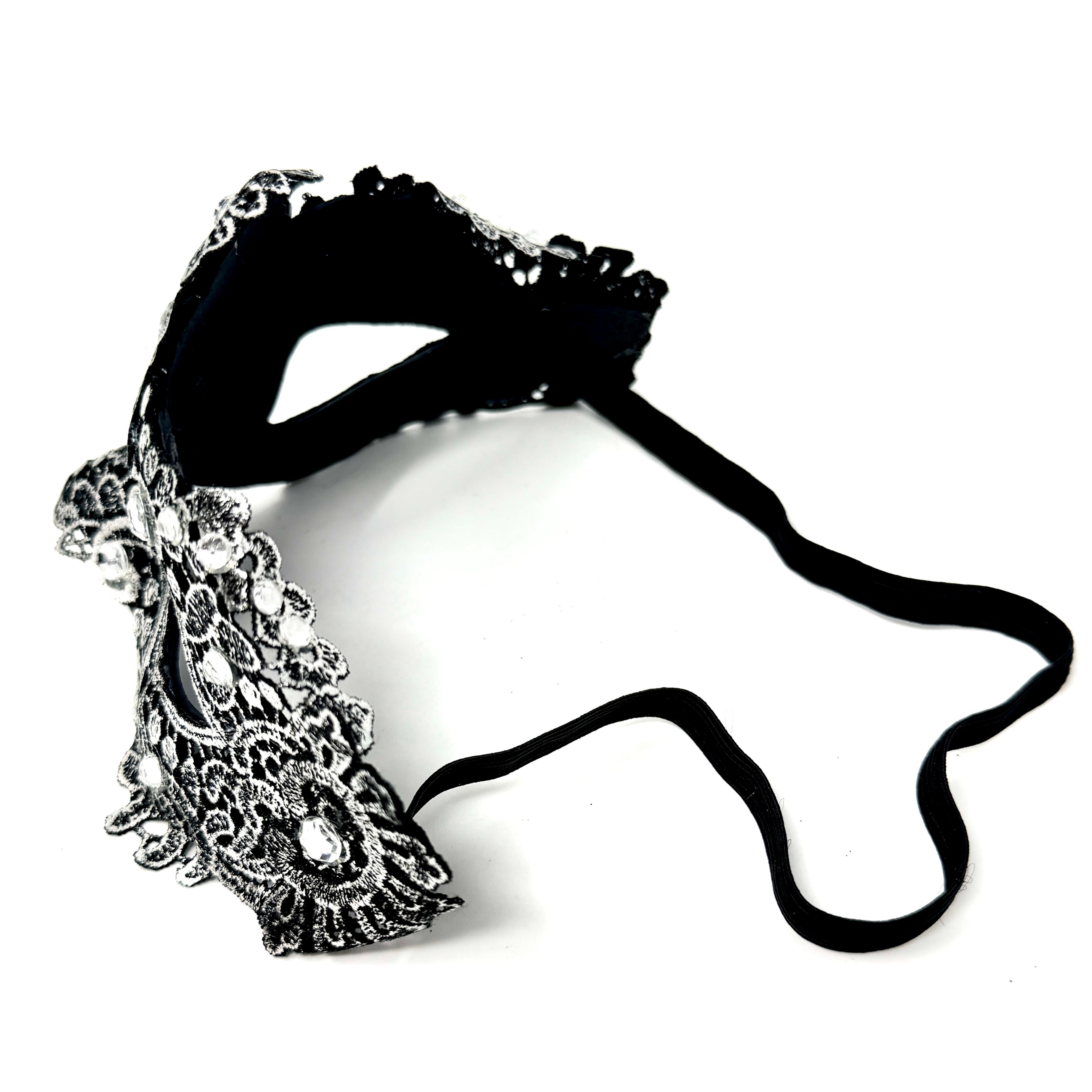 Silver Couple Masquerade Party Masks , Women Lace Mask, Men&