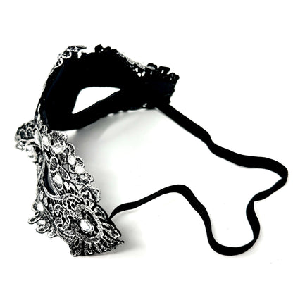 Silver Couple Masquerade Party Masks , Women Lace Mask, Men&