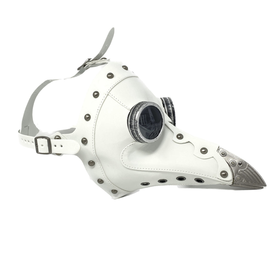 White Steampunk Plague Doctor Mask, Long Nose Bird Beek Costume Masquerade Party Masks For Halloween